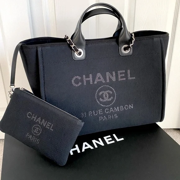 FULL SET - CHANEL Deauville Large Shopping Bag - Picture 4 of 16